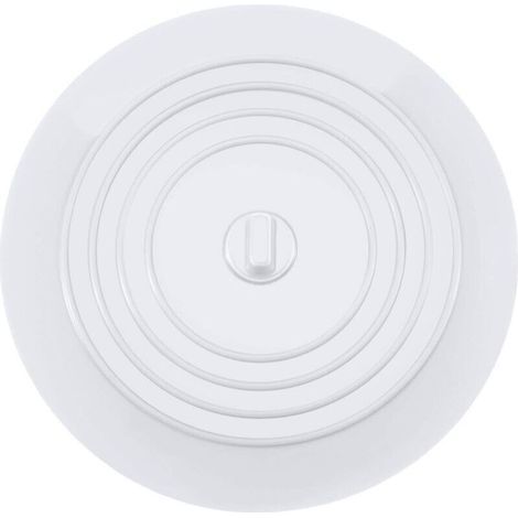 Bouchons pour Baignoire Silicone Bouchon d'évier Bouchon evier de cuisine 15,3 CM de diamètre pour Les Cuisines, Salles de Bains et Blanchisseries Bouchon de Vidange Universels (1 pcs, Blanc) (1/4)