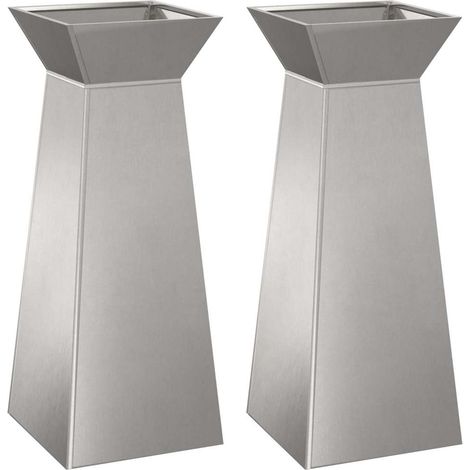 Maison Exclusive - Vaso a Pilastro 2 pcs Argento 40 x 40 x 100 cm