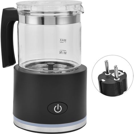 Mousseur à Lait Automatique Type Séparé, Surface Anti-Adhésive pour Café Chaud ou Froid, Usage Maison ou Café, Prise UE 220-240V Noir (1/5)