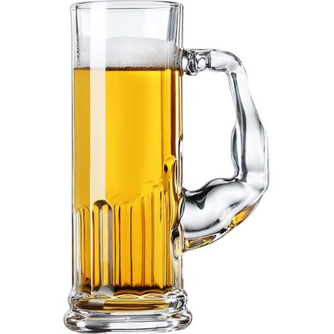 Chopes à bière lourdes de 59 cl avec poignée, compatibles avec le congélateur - Verres amusants et sécuritaires pour boissons alcoolisées de bar (1/5)
