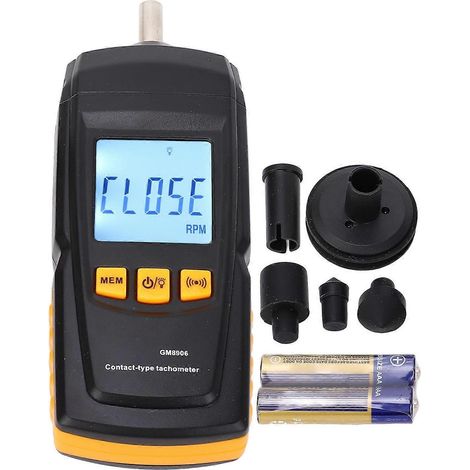 GM8906 Kontakt-Drehzahlmesser, digitaler Drehzahlmesser, Handdrehzahlmesser für Motoren