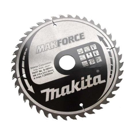 Makita – Lame de scie circulaire carbure 185 mm – 40 dents pour bois dur – Coupe nette et rapide – Longévité accrue