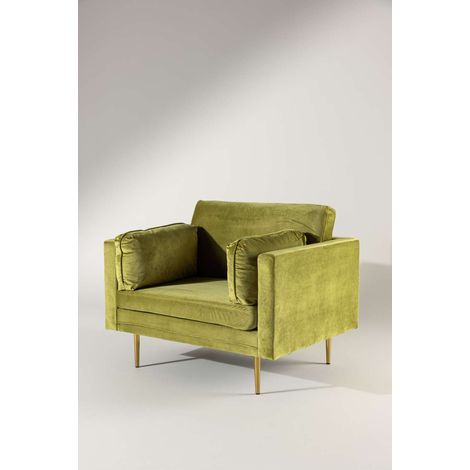 Boom Fauteuil en velours, vert. (1/5)