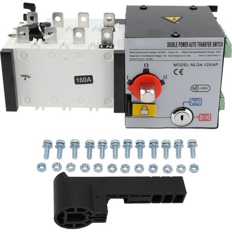 Commutateur de transfert de générateur PC isolé 2 en 1 sortie, double puissance automatique AC400V 160A (1/5)