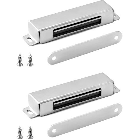 CCYKXA2PCS Aimant de Porte Placard Tout Metal - Force de Maintien 18kg - Loqueteau Magnétique pour Porte de Placard/Tiroir/Armoire (Blanc) (1/5)