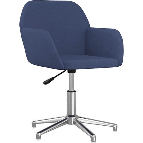 vidaXL Silla de oficina giratoria de tela azul (1/2)