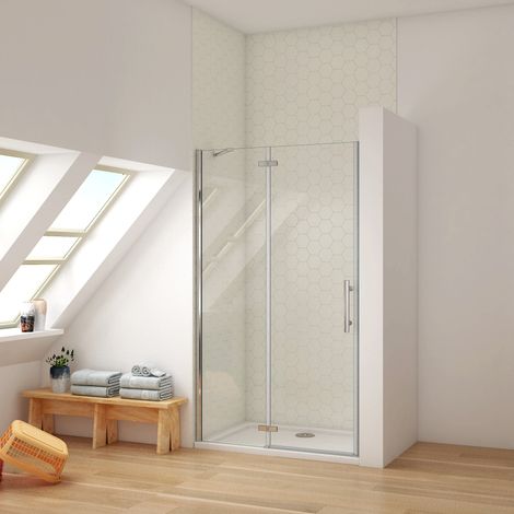 120x185cm Schwenktür mit Seitenteil,6mm NANO ESG-Glas,30cm Stabilisator,Komplett Chrom-Optik,Nischentür Dusche Pendeltur Duschabtrennung Duschwand (1/5)