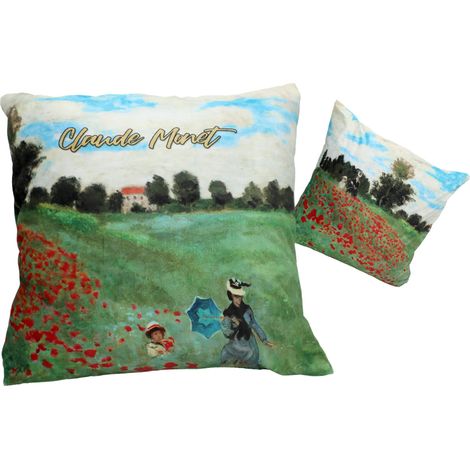 Carmani, Kissen mit Füllung/Reißverschluss - Claude Monet/Mohnfeld (1/3)