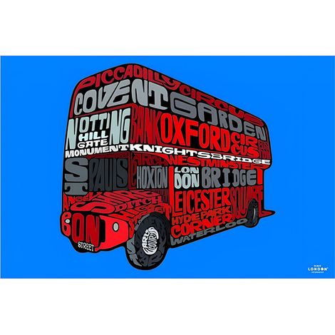 Poster bus londonien rétro 61 x 91.5 cm
