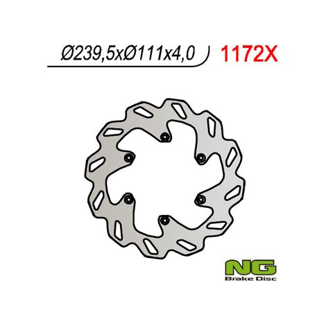 Disco freno posteriore NG per KTM 690/950/990 '06-'15 (240x111x4 mm, 6 fori)