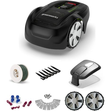 Pack robot tondeuse Optimow 7 GREENWORKS - pour 750m2 - avec garage et accessoires (1/5)