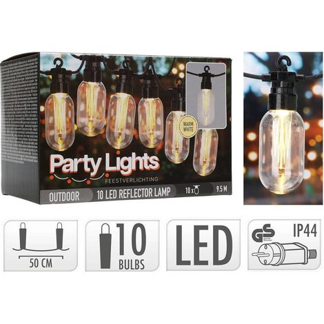 Decoración luminosa progarden edison 10 LED blanco cálido 9,5 m