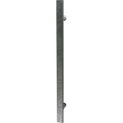Poignée plate pour porte avant - Longueur 1200 mm - Pour portes en bois et verre - Acier galvanisé - Noir