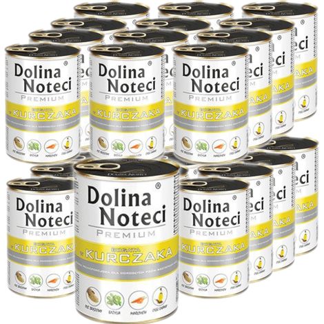 Dolina Noteci Premium Cibo umido per cani al pollo, lattina 24x400g