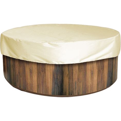 VURAHOME - Couverture de Piscine Ronde Piscine Bâche Solaire pour Piscine, 190 pour Extérieur Spa Baignoire - 20030cm, beige
