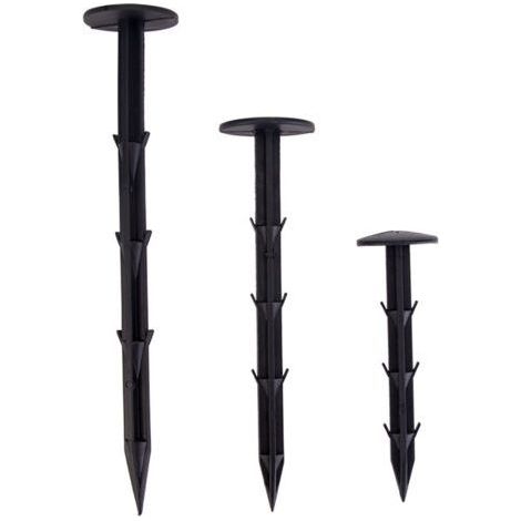 PA Piquet de Fixation Plastique,Piquet Sol en Plastique,Piquet de Fixation pour bache,ancrage de Sol pour Jardin,Clous pour Jardin (20cm-100pcs) (1/4)
