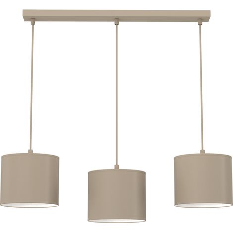 Suspension sur barre minimaliste à 3 abat-jour beige E27 Arden Luminex pour salle à manger (1/2)