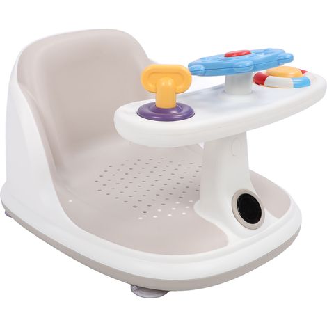 Banc de bain pour bébé avec système anti-basculement, tabouret de douche pour tout-petit avec capteur de température, siège de douche pour enfant. (1/5)