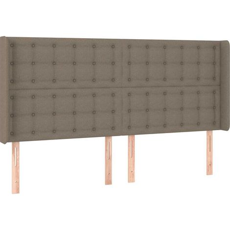 Maison Exclusive - Cabecero con orejas de tela gris taupe 203x16x (1/5)