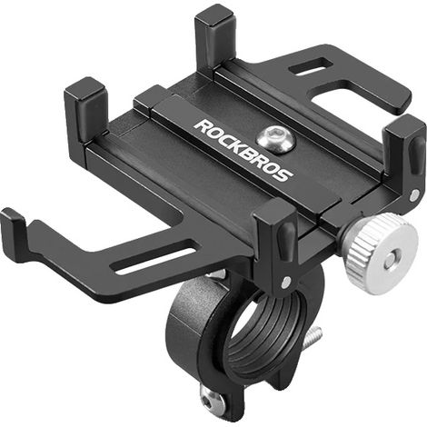 Support de téléphone pour vélo, alliage d'aluminium CNC, mécanisme de griffes sécurisé, 699-BK (1/2)