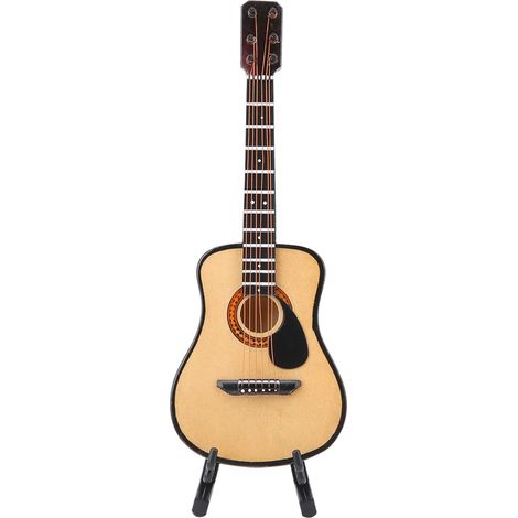 Miniatur-Gitarrenmodell aus Holz, Ausstellungsstück, Mini-Ornament, Bastel- und Heimdekoration (16 cm) (1/5)