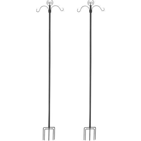 Lot de 2 tiges de fixation pour éclairage, pied d'éclairage de 3m pour usage extérieur, poteau de soutien métallique pour auvent, Luminaire (1/5)