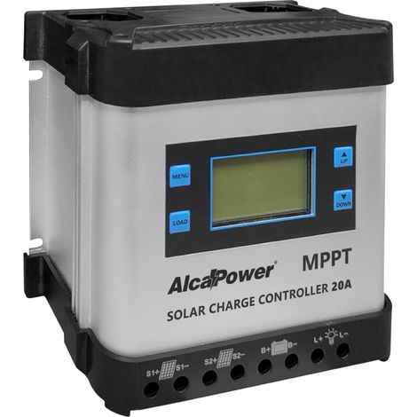 Contrôleur De Charge Solaire Mppt 20A 12V/24V, Écran Lcd, Puissance Panneaux 480W Max, Rendement 95%, Protection Ip20, Régulateur Solaire (1/2)