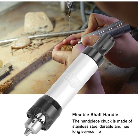 Mandrin de pièce à main en acier inoxydable pour meuleuse à arbre flexible et outil à poignée 0.36 mm (1/5)