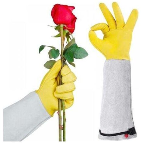 NALOOKAMIC Gants anti-coupures de jardinage, 43CM, anti-épines pour plantation de jardin, gants de travail en cuir, outils de jardinage (1/4)