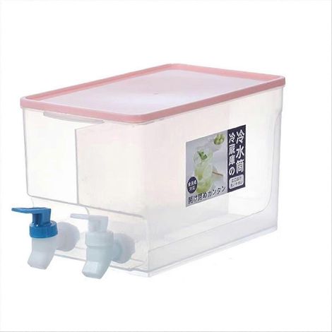 Fontaine à eau grande capacité 5,2 L, distributeur de boissons (lait, jus de fruits, etc.), carafe anti-déversement avec robinet, compatible réfrigérateur. (1/5)