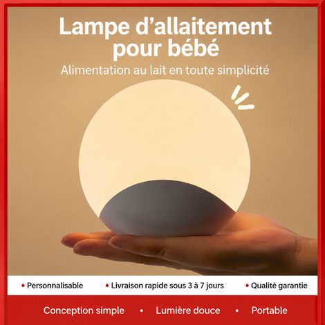 Veilleuse LED Rechargeable 1,5W Lampe de Chevet et d'Allaitement Épurée 12,5 × 7 × 11,6 cm 230 g – Livraison gratuite (1/5)