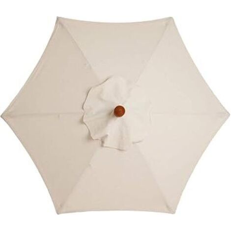 Parasol de jardin avec 6 baleines robustes, parasol de plage, abri de jardin, pour balcon, terrasse, terrasse, piscine (diamètre 2,5 m) - Blanc (1/3)