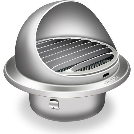 Ventilation Grille, Grille D'aération en acier inoxydable 304, Ronde Grille Ventilation Hotte, Grilles de Ventilation Sphériques, 100mm (1/5)