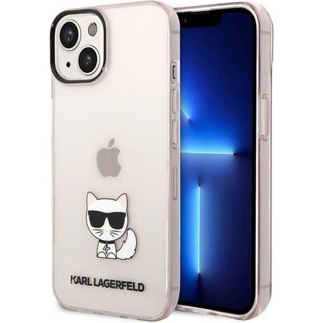 Funda para iPhone 14 Plus Karl Lagerfeld Choupette rosa transparente (1/5)