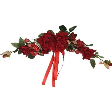 Guirlande de roses en flanelle synthétique à suspendre à la porte pour mariage (1 pièce) (1/5)