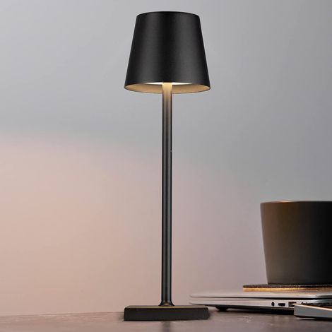 Lampes de table sans fil, lampe de bureau à intensité variable, lampe tactile LED rechargeable, alimentée par batterie 5200 mAh, IP54, noir (1/5)