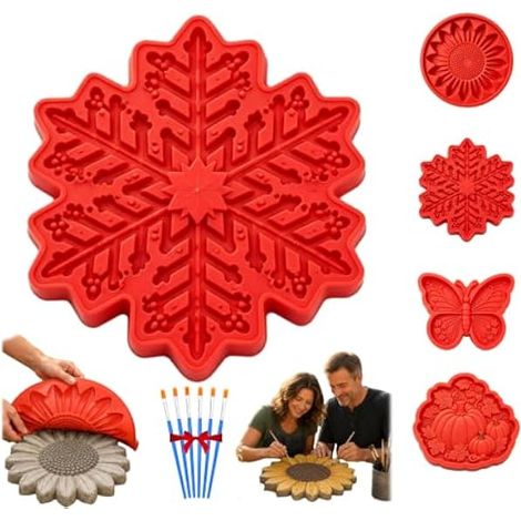 Sunflower Stepping Stone Mold, Reusable Concrete Casting,D (1/5)