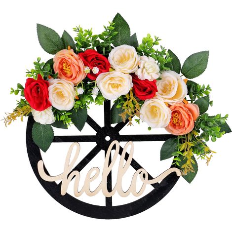 Guirlande Roue Fleur Peony W3-6 - Création florale décorative circulaire pour décoration murale (1/5)