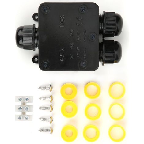Caja de conexiones, caja de conexiones de plástico impermeable IP68 en forma de Y de 3 vías, caja de conexiones para bricolaje, caja electrónica, caja de conexión de cableado de cables para exteriores (1/5)
