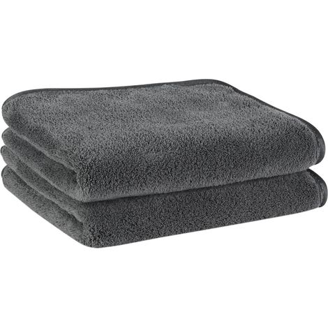 Mikrofaser Handtücher 30x50cm Schwarz 2 Stück (Dunkelgrau) 2 (1/5)