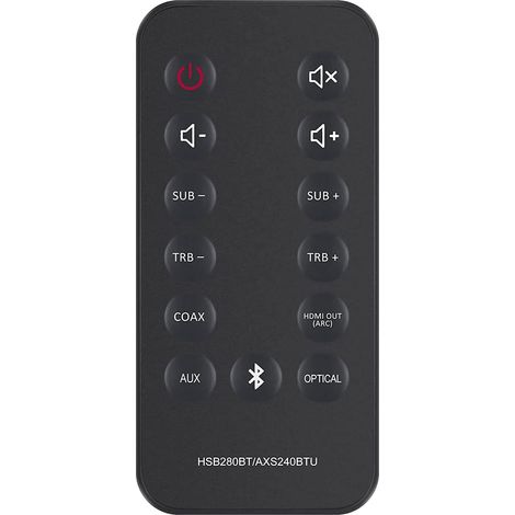 Remote Replace HSB280BT/AXS240BTU Compatible avec la Barre de Son 240w 2.1 canaux avec Caisson de Basses sans Fil (1/3)