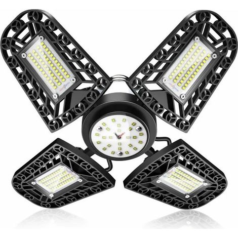 Lampes de garage à LED,120W éclairage d'atelier E27 E26 11200Lm avec quatre panneaux réglables,éclairage de plafond LED pour Odipie (1/4)