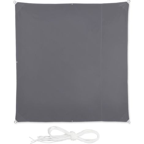 Vela de sombra cuadrada gris, protección UV, repelente al agua (1/5)