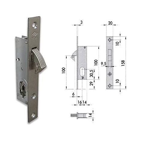 Cisa CIS45010.16 Caja empotrable cerradura reversible metal