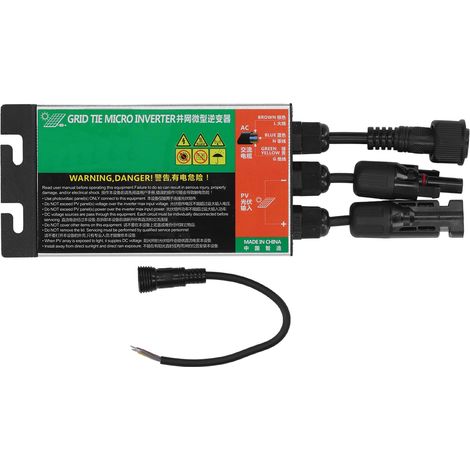 Onduleur solaire MPPT 150W AC120V, micro-onduleur réseau en alliage d'aluminium, onde sinusoïdale pure pour système photovoltaïque (1/5)