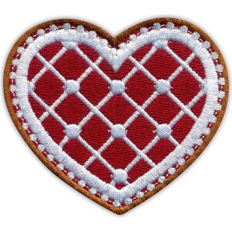 Patchion CUORE DI PAN DI ZENZERO - Retro autoadesivo - Toppa/distintivo/emblema ricamato