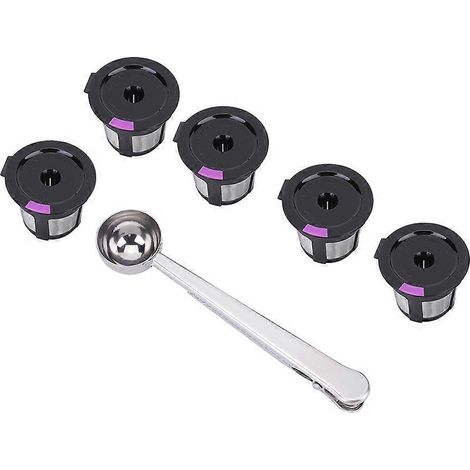 5pcs Capsules à Café Réutilisables avec Cuillère, Compatibles Keurig 2.0 KCUP, Filtre Doseur pour Machine à Café, Accessoires de Cuisine (1/5)