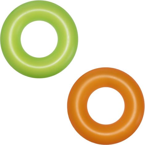TrAdE Shop Traesio - Salvagente Ciambella Gonfiabile Per Bambini Trasparente Neon Satinato ø 91 Cm 36025 - (1/5)
