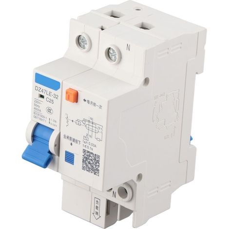 Disjoncteur différentiel 25A 1P+N 230V DZ47LE-32 pour protection électrique résidentielle (1/5)
