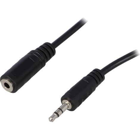 Cable Jack 3.5mm femelle Jack 3.5mm male 3m - Noir